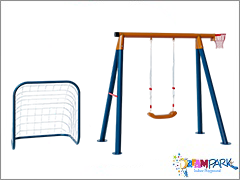 30711 - Ekonomik Metal Kaleli Bah�e �ocuk ve Sal�ncak Seti