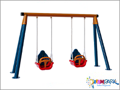 30713 - Ekonomik Metal �kili Bah�e Bebek ve �ocuk Sal�ncak Seti