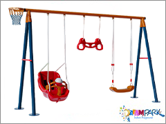30716 - Ekonomik Metal ��l� Bah�e �ocuk ve Bebek Sal�ncak Seti