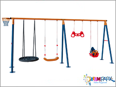 30717 - Ekonomik Metal D�rtl� Bah�e �ocuk ve Bebek Sal�ncak Seti