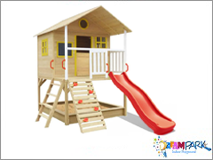 30812 - Ah�ap Kayd�rakl� Kum Havuzlu �ocuk Oyun Evi