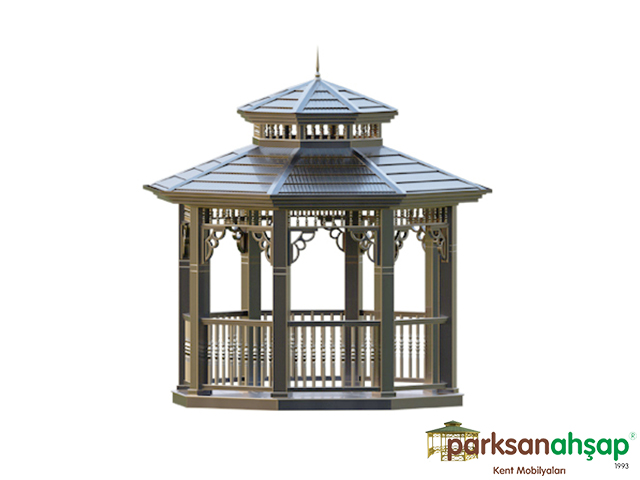 0070223 � Metal Sekizgen Gazebo 300x300x350 (LWH) 